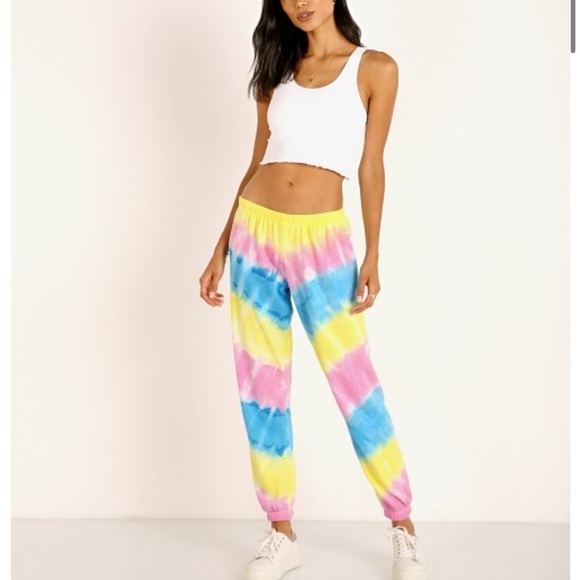 Spiritual Gangster Perfect Sweatpant Highlighter Tie Dye Size Small - Picture 3 of 13